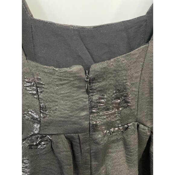 Anthropologie Maeve Jacquard Mini Dress Women 6 Black Elegant Party Cocktail NEW - Picture 6 of 14